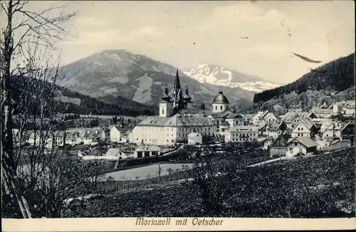 Ak Mariazell Steiermark, Ortsansicht mit Oetscher