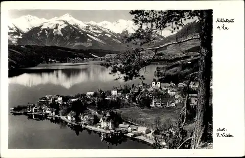 Ak Millstatt am See Kärnten, Panorama mit Gebirge