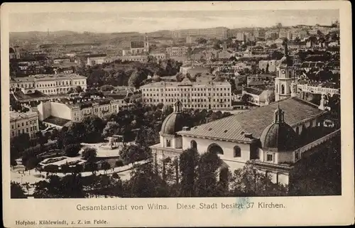 Ak Vilnius Wilna Litauen, Ortsansicht, Kirchen