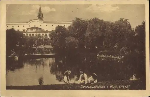 Ak Helsingør Helsingör Dänemark, Marienlyst, Svanedammen