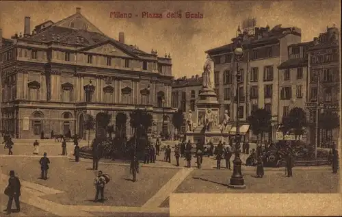 Ak Milano Mailand Lombardia, Piazza della Scala