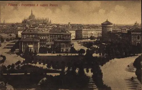 Ak Milano Mailand Lombardia, Panorama e nuovo Parco