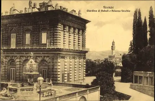 Ak Firenze Florenz Toscana, Giardino di Boboli e Palazzo Vecchia