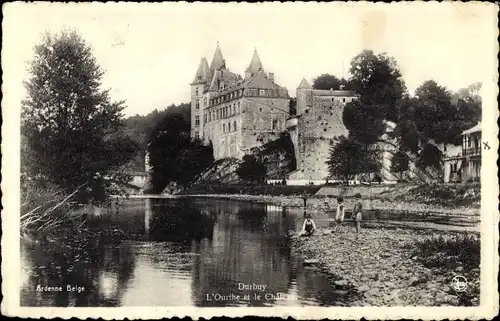 Ak Durbuy Wallonien Luxemburg, L'Ourthe et le Château