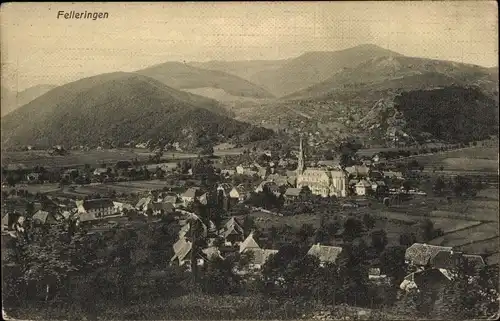 Ak Fellering Felleringen Elsass Haut Rhin, Panorama vom Ort
