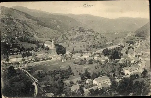 Ak Odern Elsaß Haut Rhin, Gesamtansicht, Ort im Tal