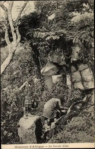 Ak  La Corvée d'eau, Quelle, Frauen, Wasserträgerinnen
