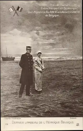 Künstler Ak Simont, Roi Albert et la Reine Elisabeth de Belgique, König von Belgien