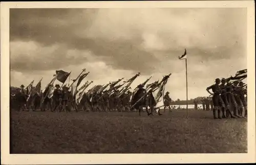 Ak Birkenhead North West England, Jamboree, salut des Drapeaux, Pfadfinder