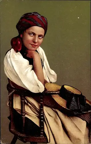Ak Frau in Schweizer Tracht, Haslitalerin, Kanton Bern