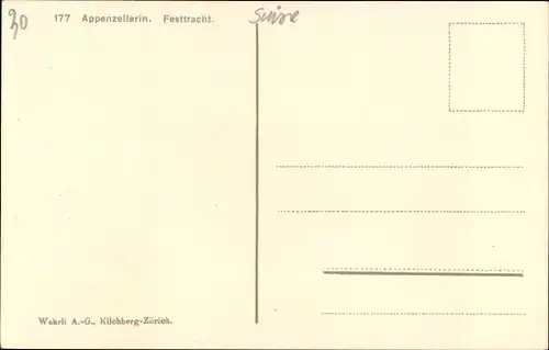 Ak Appenzellerin, Festtracht, Schweizerische Tracht