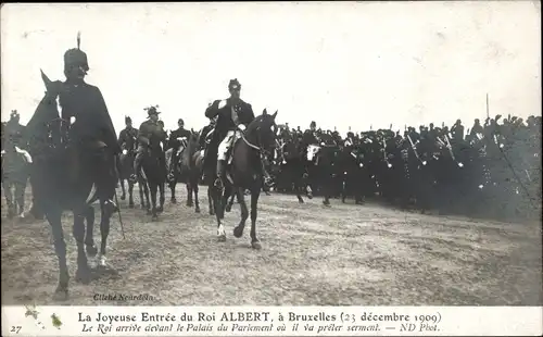 Ak Bruxelles Brüssel, La Joyeuse Entrée du Roi Albert à Bruxelles, 23 decembre 1909