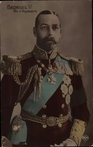 Ak King George V, König Georg V. von Großbritannien, Orden, Uniform