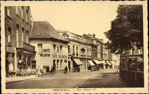 Ak Péruwelz Wallonien Hennegau, Rue Albert 1er, Cafe Valentin