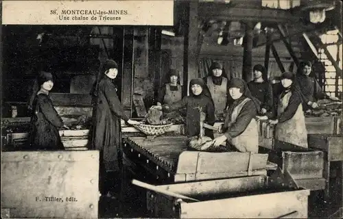 Ak Montceau les Mines Saône et Loire, Une chaine de Trieuses