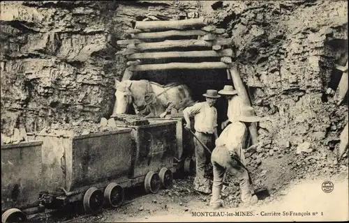 Ak Montceau les Mines Saône et Loire, Carriere St. Francois No.1