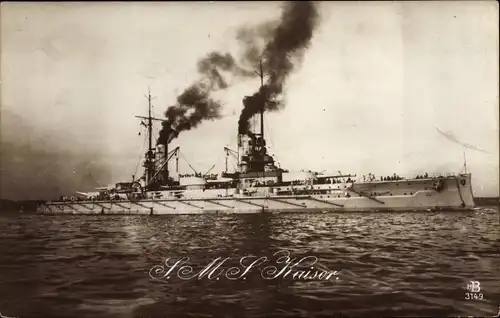 Ak Deutsches Kriegsschiff, SMS Kaiser, Großlinienschiff