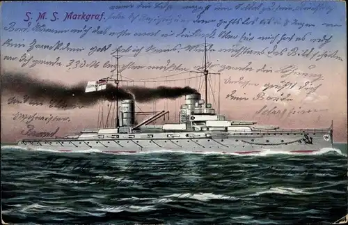 Ak Deutsches Kriegsschiff, SMS Markgraf, Kaiserliche Marine