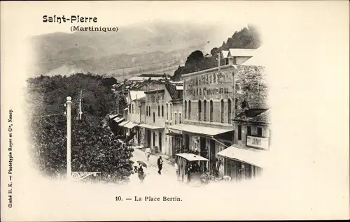 Ak Saint Pierre Martinique, La Place Bertin