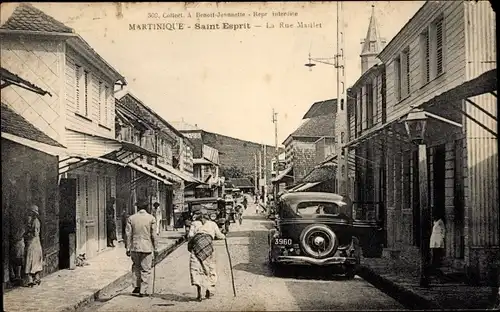 Ak Saint Esprit Martinique, La Rue Mallet