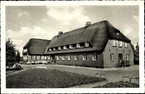 Ak Husum Nordsee, Theodorf Storm Jugendherberge, Reetdachhaus