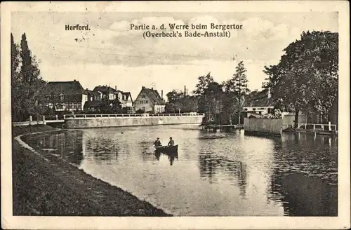 Ak Herford in Westfalen, Partie an der Werre beim Bergertor