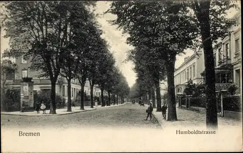 Ak Hansestadt Bremen, Humboldstraße, Litfaßsäule, Bäume