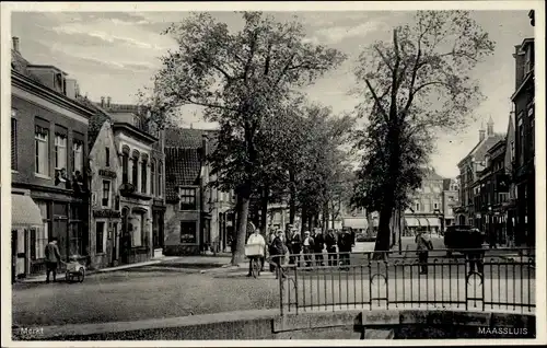 Ak Maassluis Südholland, Markt