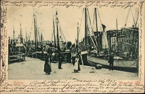 Ak Maassluis Südholland, Haven