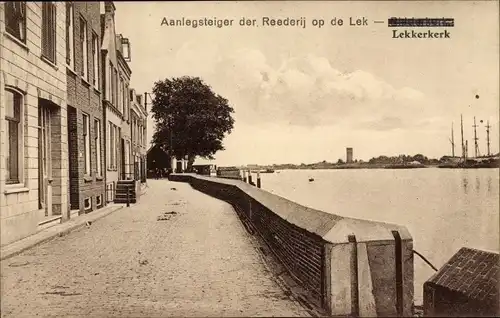 Ak Lekkerkerk Südholland, Aanlegsteiger der Reederij op de Lek