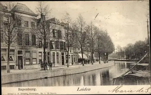 Ak Leiden Südholland Niederlande, Rapenburg