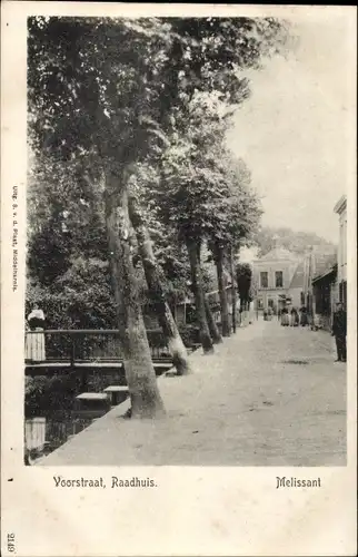 Ak Melissant Südholland, Voorstraat, Raadhuis