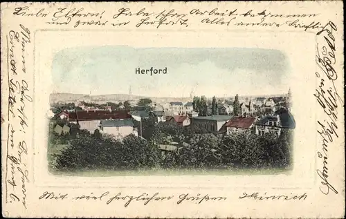 Ak Herford in Westfalen, Totalansicht der Ortschaft