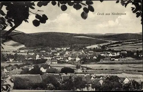 Ak Niederaula Hessen, Blick auf den Ort mit Umgebung