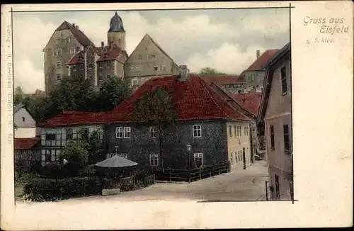 Ak Eisfeld in Thüringen, Teilansicht mit Schloss