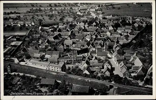 Ak Dalsheim Rheinhessen, Fliegeraufnahme vom Ort