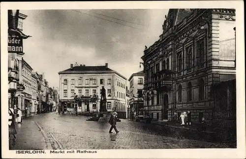 Ak Iserlohn im Märkischen Kreis, Markt mit Rathaus