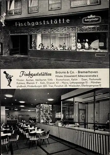 Ak Bremerhaven, Fischgaststätten Brauns & Co., Innenansicht
