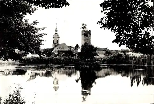 Foto Triptis in Thüringen, Schlossturm, Kirche, Teich