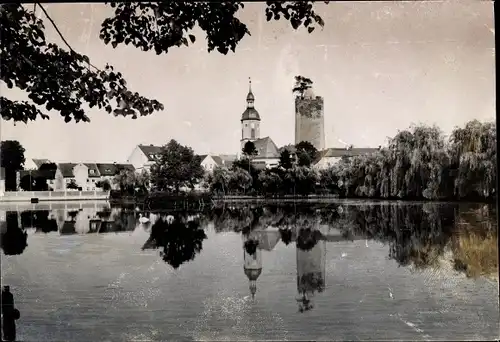 Foto Triptis in Thüringen, Schlossturm, Kirche, Teich