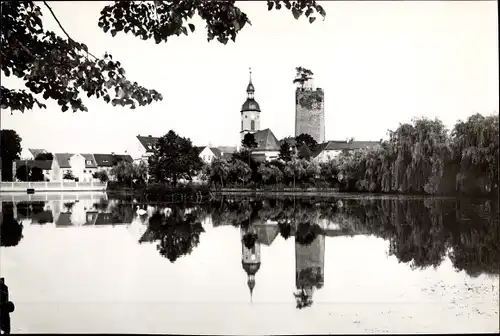 Foto Triptis in Thüringen, Schlossturm, Kirche, Teich