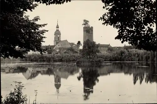 Foto Triptis in Thüringen, Schlossturm, Kirche, Teich