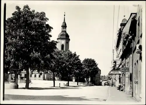 Foto Triptis in Thüringen, Kirche, Straßenpartie, Hotel Mohren, Polstereigeschäft