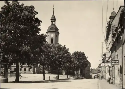 Foto Triptis in Thüringen, Markt, Kirche, Hotel Mohren, Polstereigeschäft