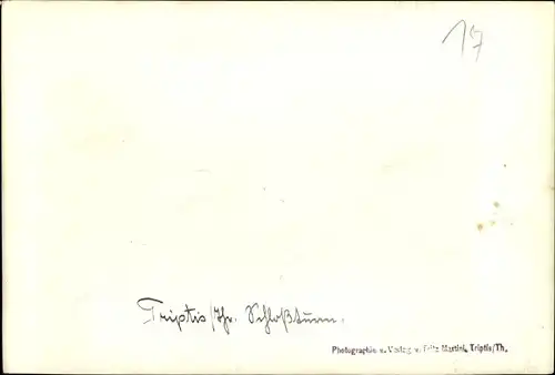 Foto Triptis in Thüringen, Schlossturm, Straßenpartie, Wegweiser zur Reichsautobahn