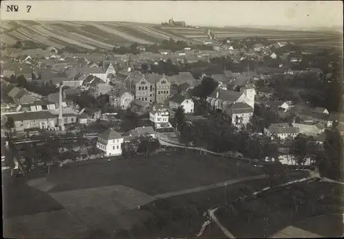Foto Triptis in Thüringen, Ortspartie, Kirche, Fliegeraufnahme