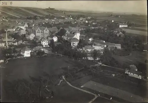 Foto Triptis in Thüringen, Ortspartie, Kirche, Fliegeraufnahme