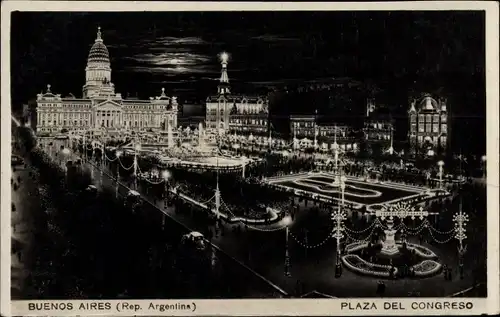 Ak Buenos Aires Argentinien, Plaza de la Congreso, Kongresspalast, Centenario Independencia 1916