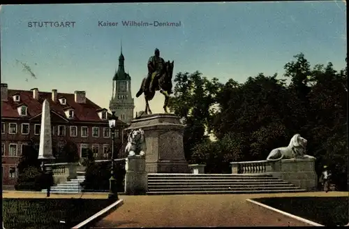Ak Stuttgart in Württemberg, Kaiser Wilhelm Denkmal