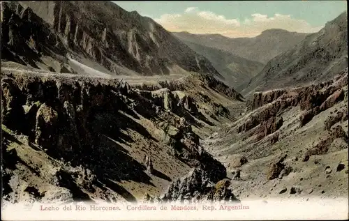 Ak Cordillera de Mendoza Argentinien, Lecho del Rio Horcones